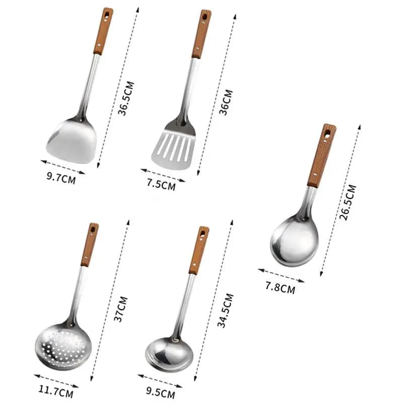 Stainless Steel Wok Spatula with Wooden Handle