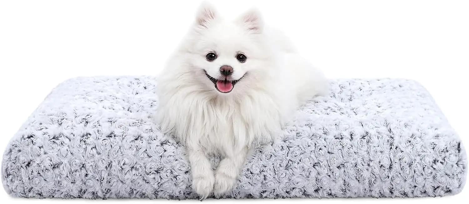 Washable Plush Dog Bed with Anti-Slip Bottom