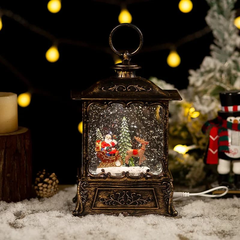 Crystal Ball Music Box Christmas Ornament