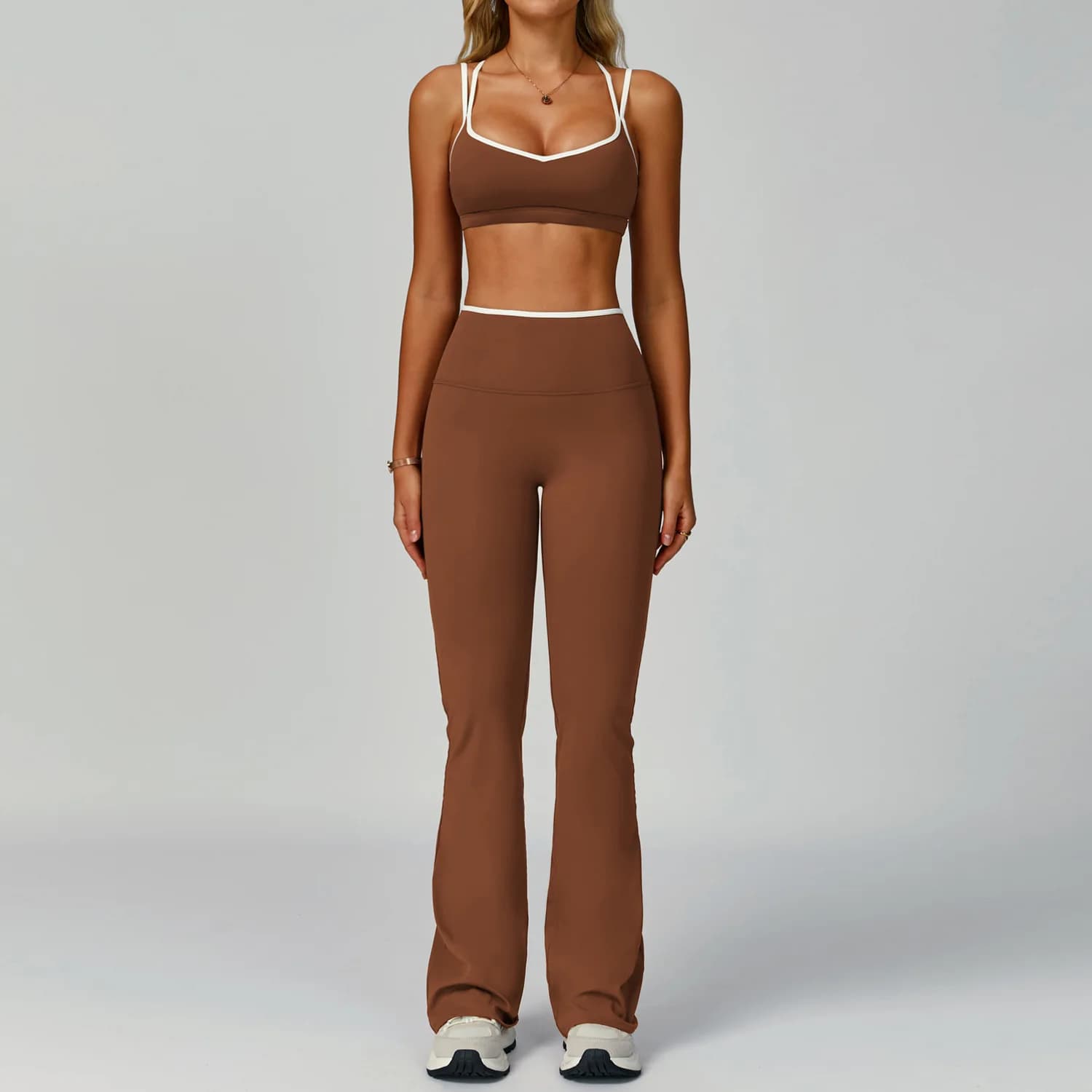 Yoga Sets 2 Pieces Workout Outfits Gym Tracksuit Fitness Sportswear High Waist Leggings Sports Bra Athletic Wear Women Clothes
