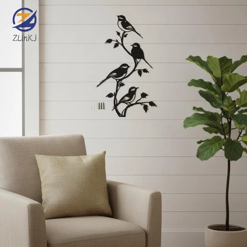 Vintage Iron Bird and Floral Wall Art