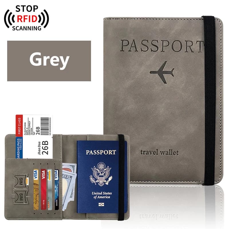 Passport Holder Wallet with RFID Blocking