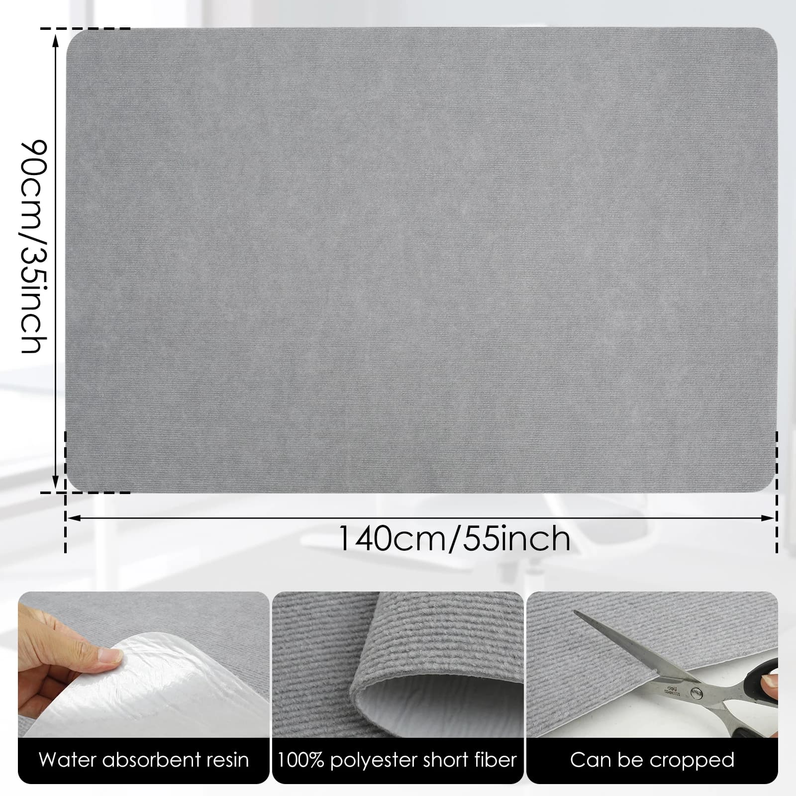 Office Rolling Chair Mat Anti-Slip Floor Protector