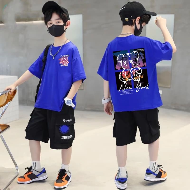 Korean Summer Cotton Graphic T-Shirt For Kids