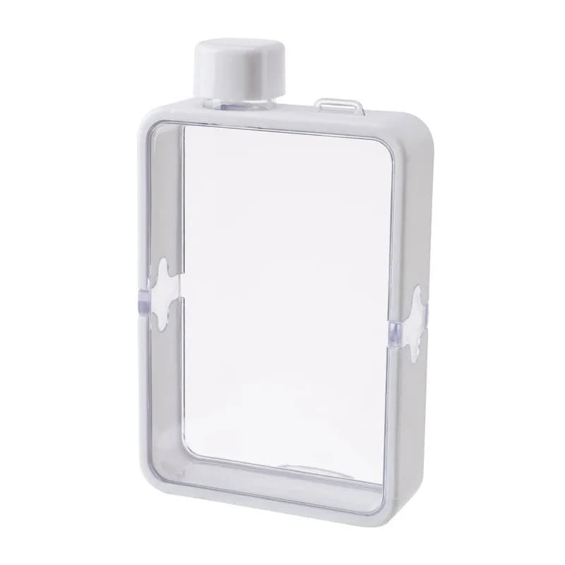 Plastic Flat Bottle for Water Portable Fit in Handbag Free BPA Easy Carry Transparent Bottle DIY Flask Easy to Carry Free Ship