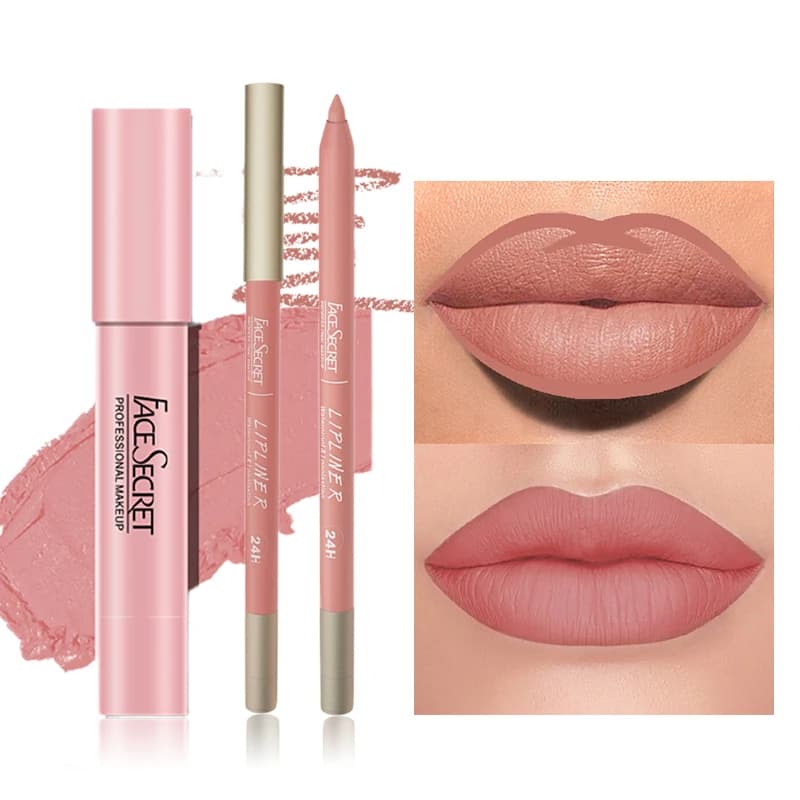 Matte Lipliner and Lipstick Set