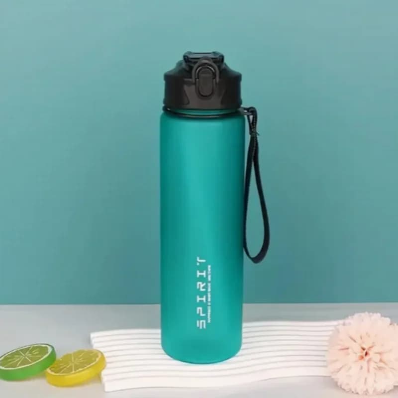 Sports Water Bottle with Time Tracker and Straw