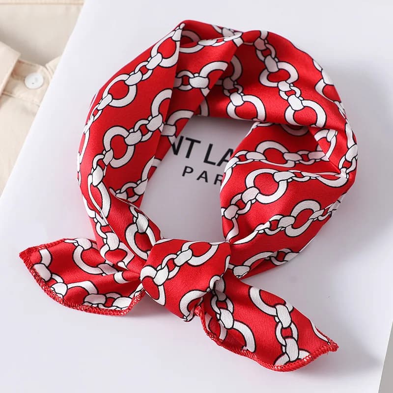 Women's Square Silk Retro Head Scarf