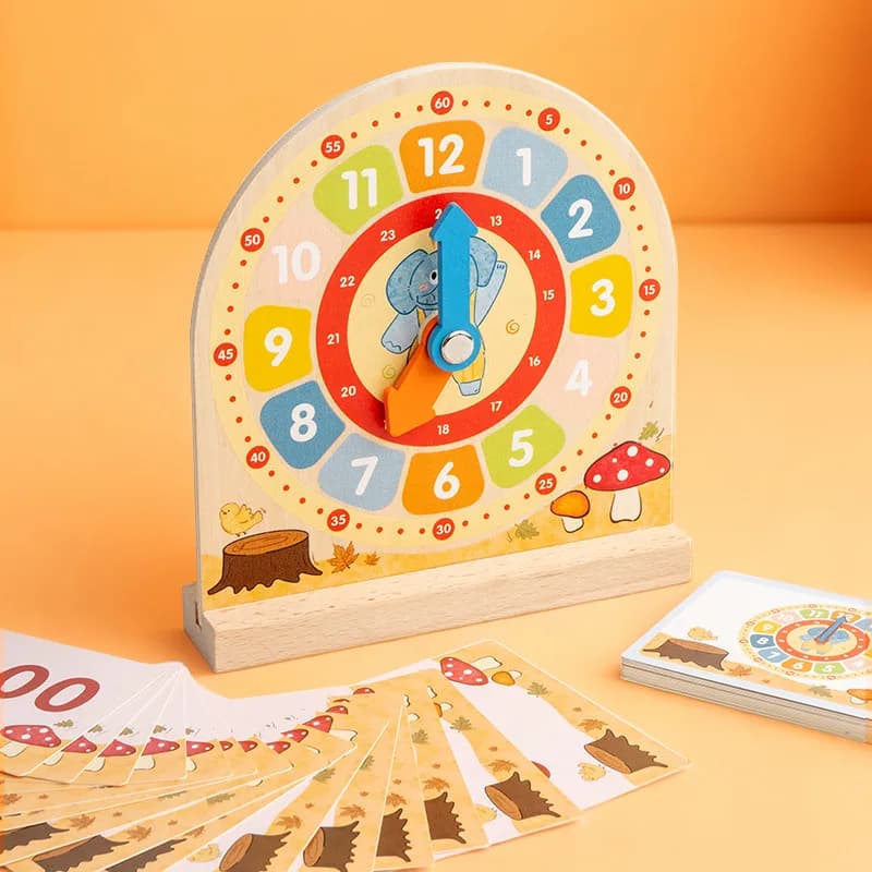 Kids Educational Learning Toys Wood Clock Game for Children To Learn Reading Time Early Teaching Aids Basic Skill Practice