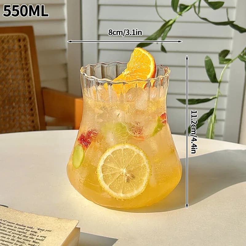 Ribbed Glass Drinking Cups