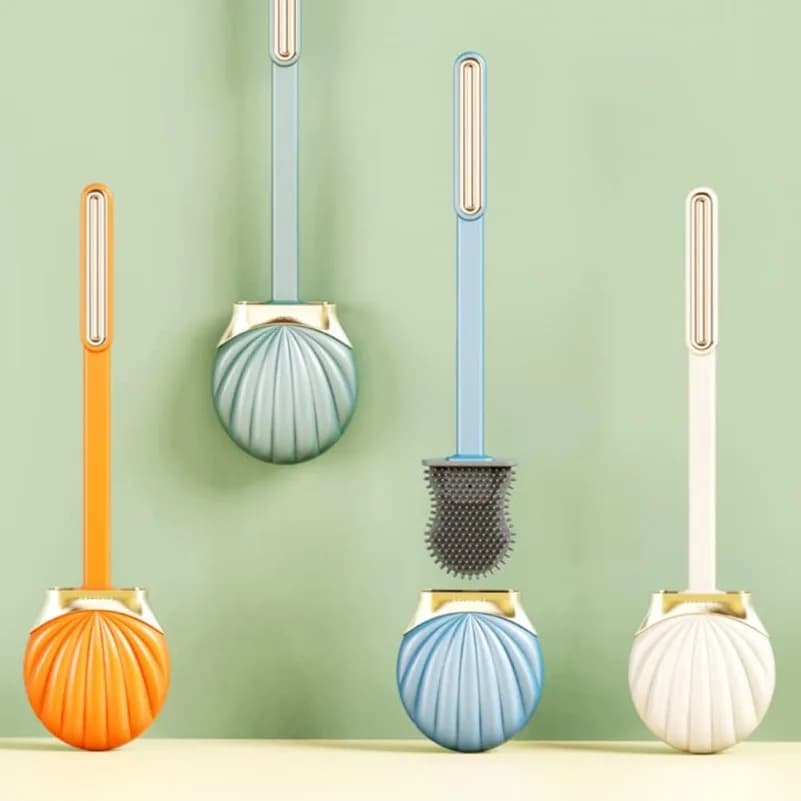 Silicone Toilet Brush Set with Long Handle