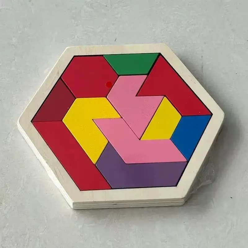 Wooden Geometric Shape Jigsaw Board Puzzle
