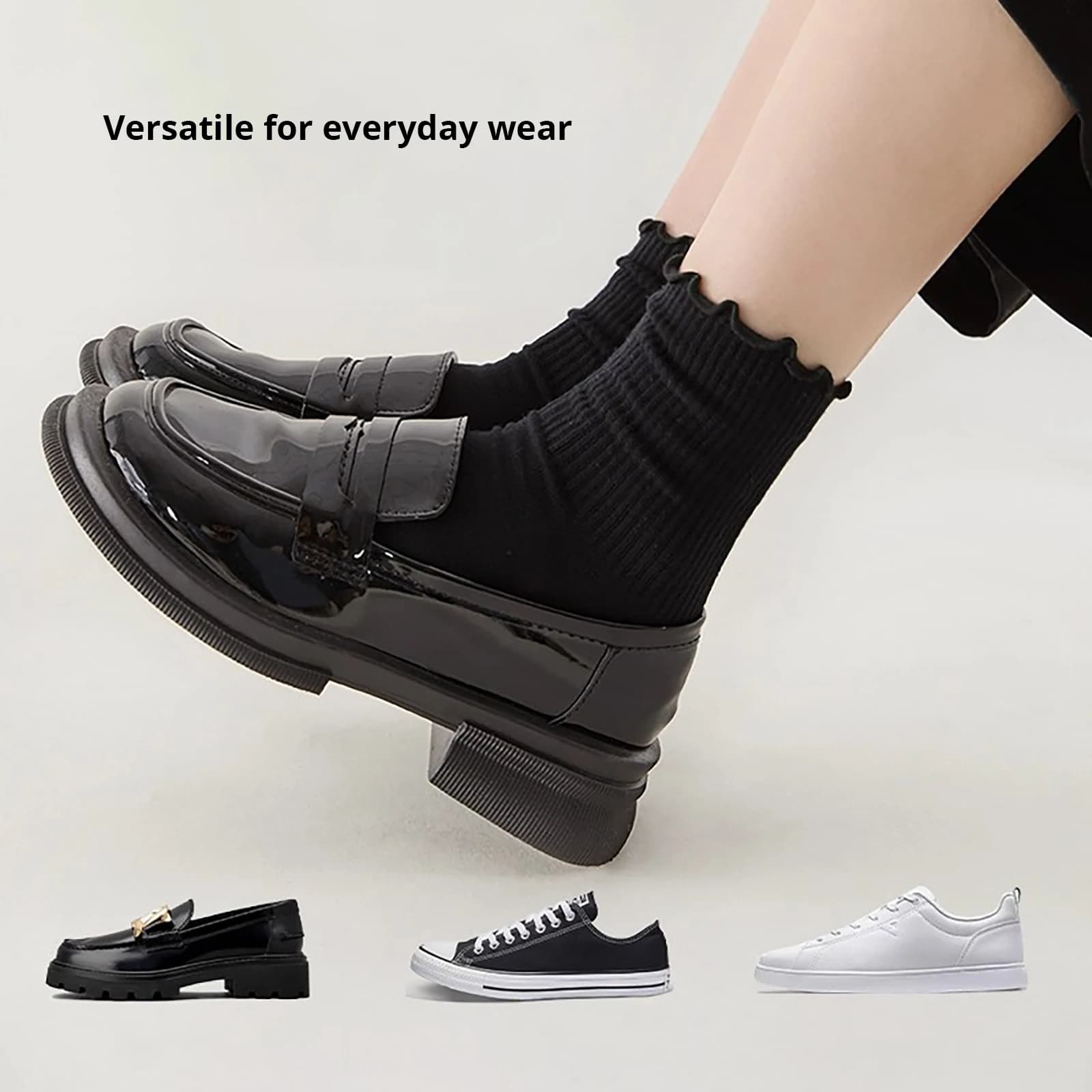 Women's Cotton Ruffle Mid-Calf Socks