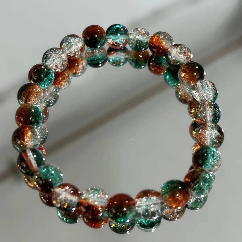 8mm Beaded Stretch Bracelet Cracked