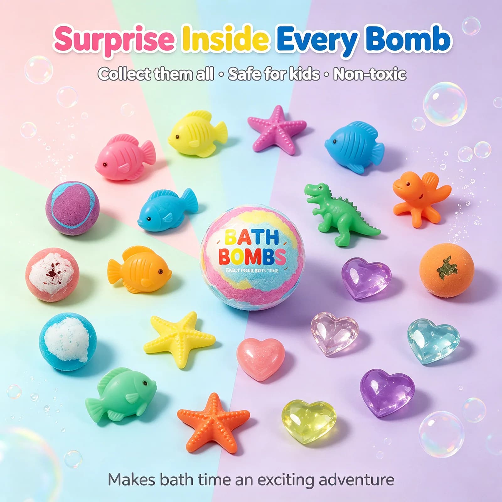 Bath Bombs Set with Surprise Toys Inside