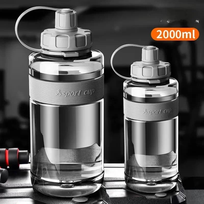 Large Water Bottle with Straw, 2 Liter
