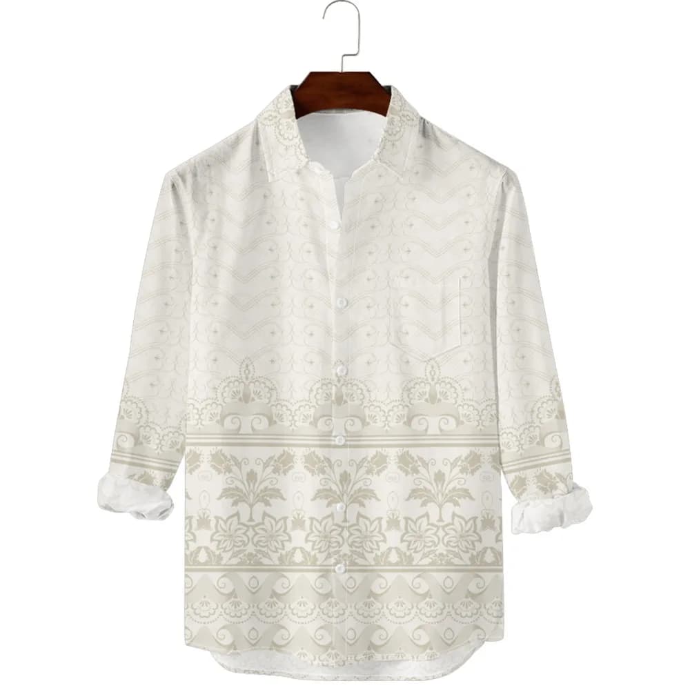 Retro Floral Hawaiian Button-Up Shirt
