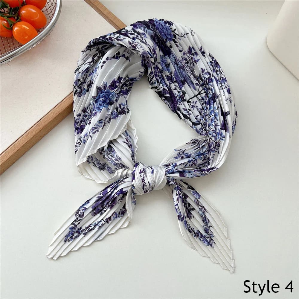 Fold Square Scarf Women Spring Summer Fashion Bandanas Bag Hat Head Hair Shawl Wraps Elegant Lightweight Luxury Hair Accessories