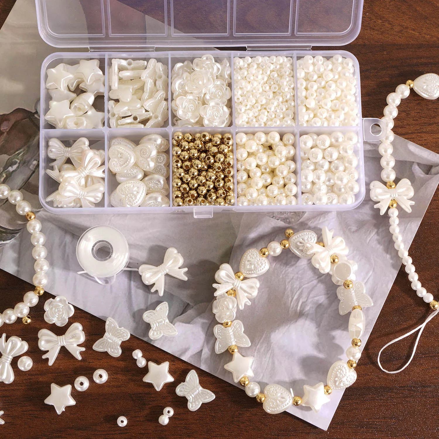 Faux Pearl Beading Kit, 800 Pieces