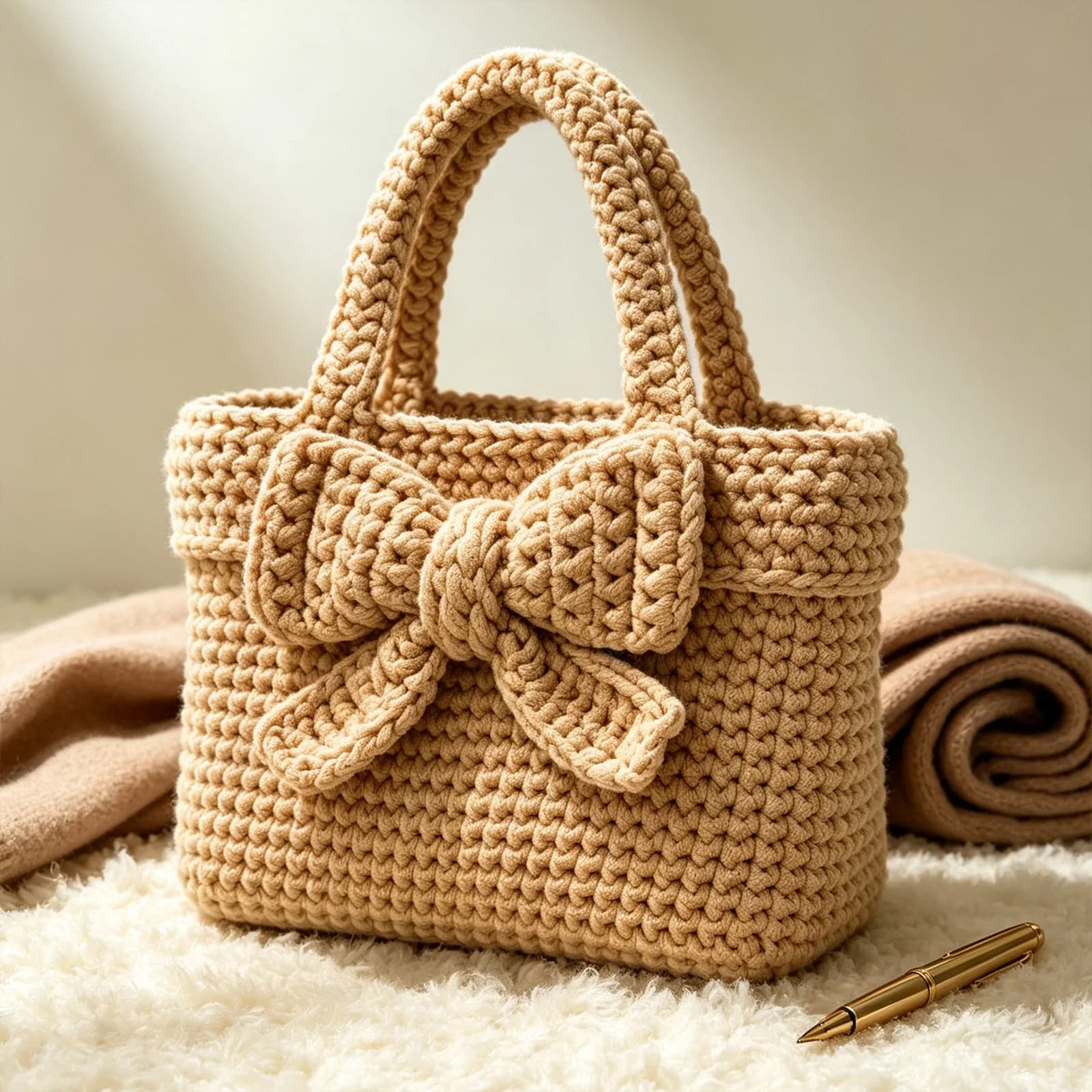 Women's Handbag with Bow, Country-Style Gift, Suitable for Girls, Mother's Day, Birthday Gift, Handmade Crafts