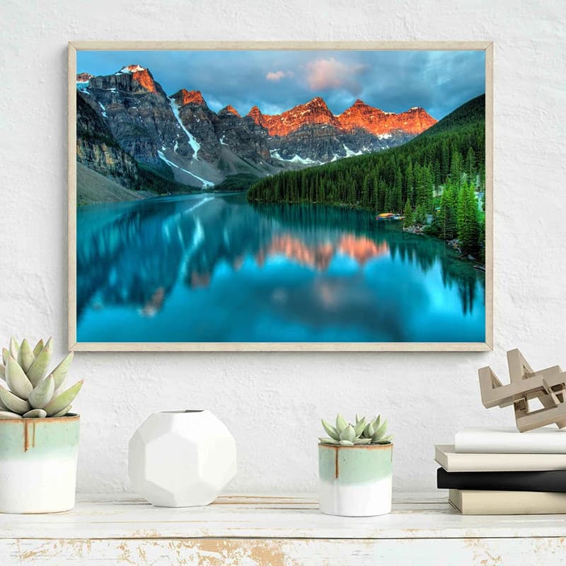 Forest Mountain Lake Landscape Canvas Print