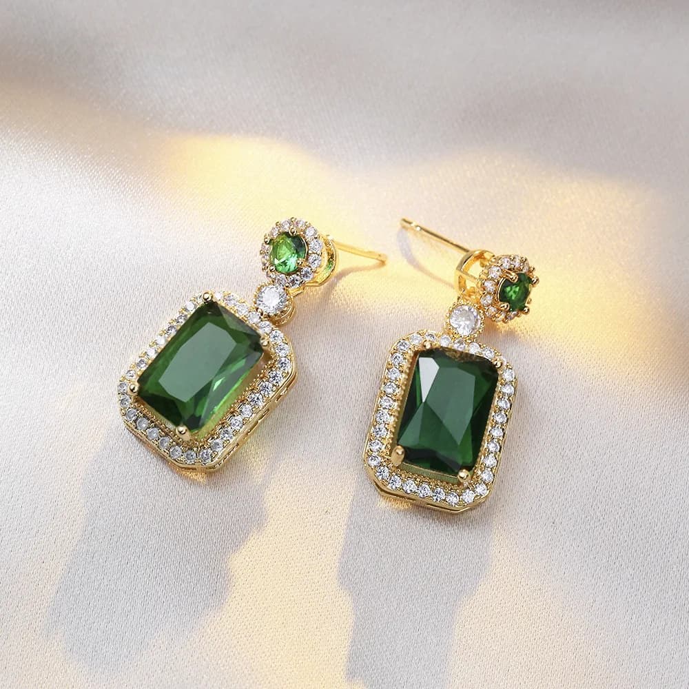 Square Rhinestone Jewelry Set