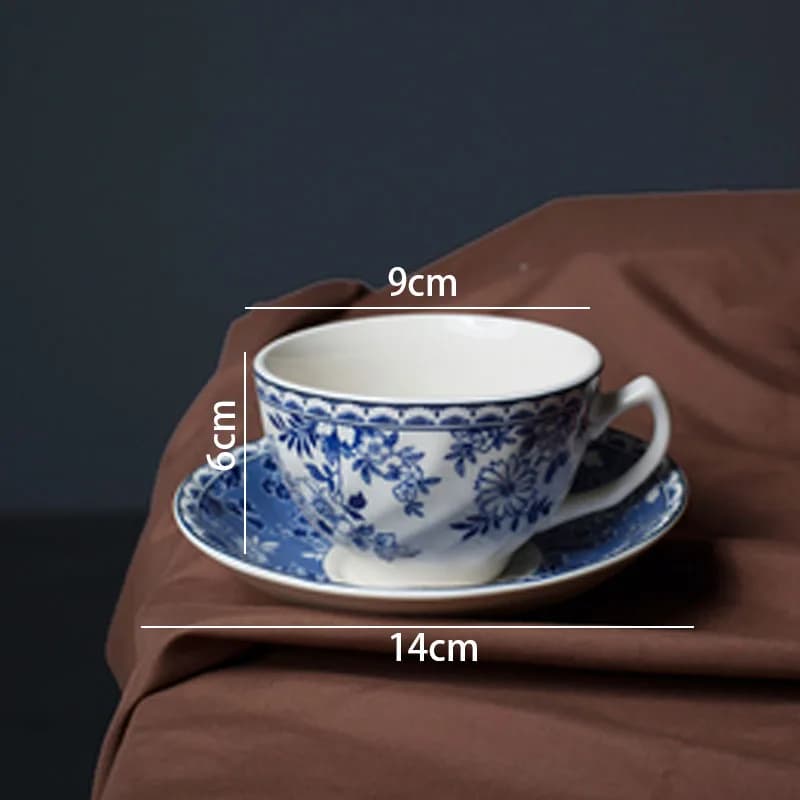 Blue and White Ceramic Dinner Plate Set
