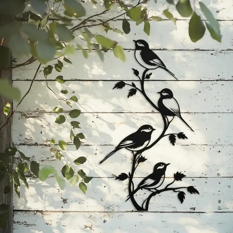 Vintage Iron Bird and Floral Wall Art