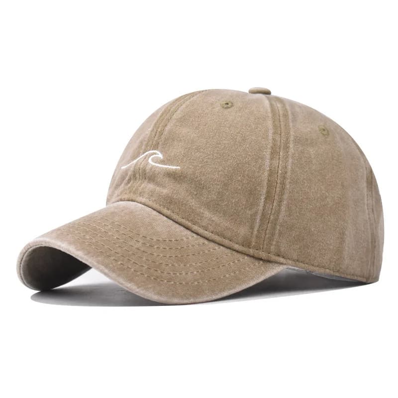 Wave Ripple Embroidery Cotton Baseball Cap