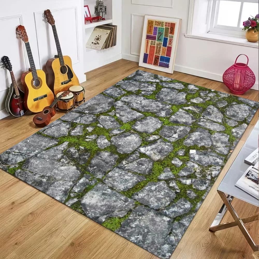 Realistic Moss Flannel Floor Mat