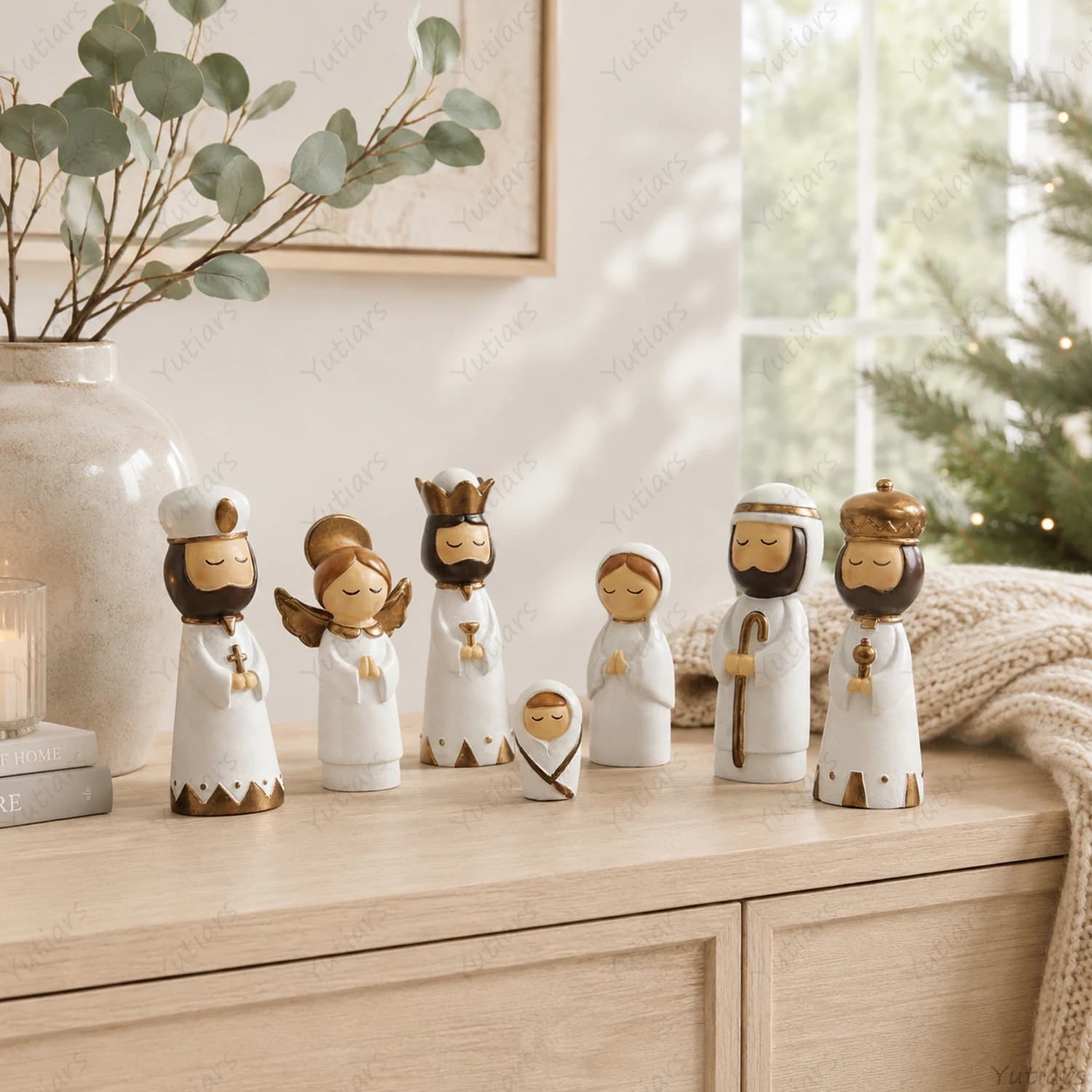 Ceramic Nativity Figurine Set