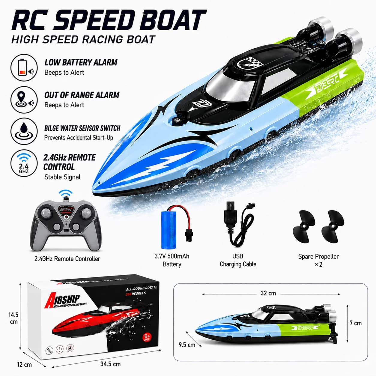 2.4GHz Remote Control Racing Speed Boat