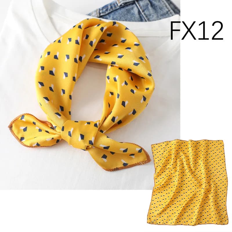 Women's Square Silk Retro Head Scarf