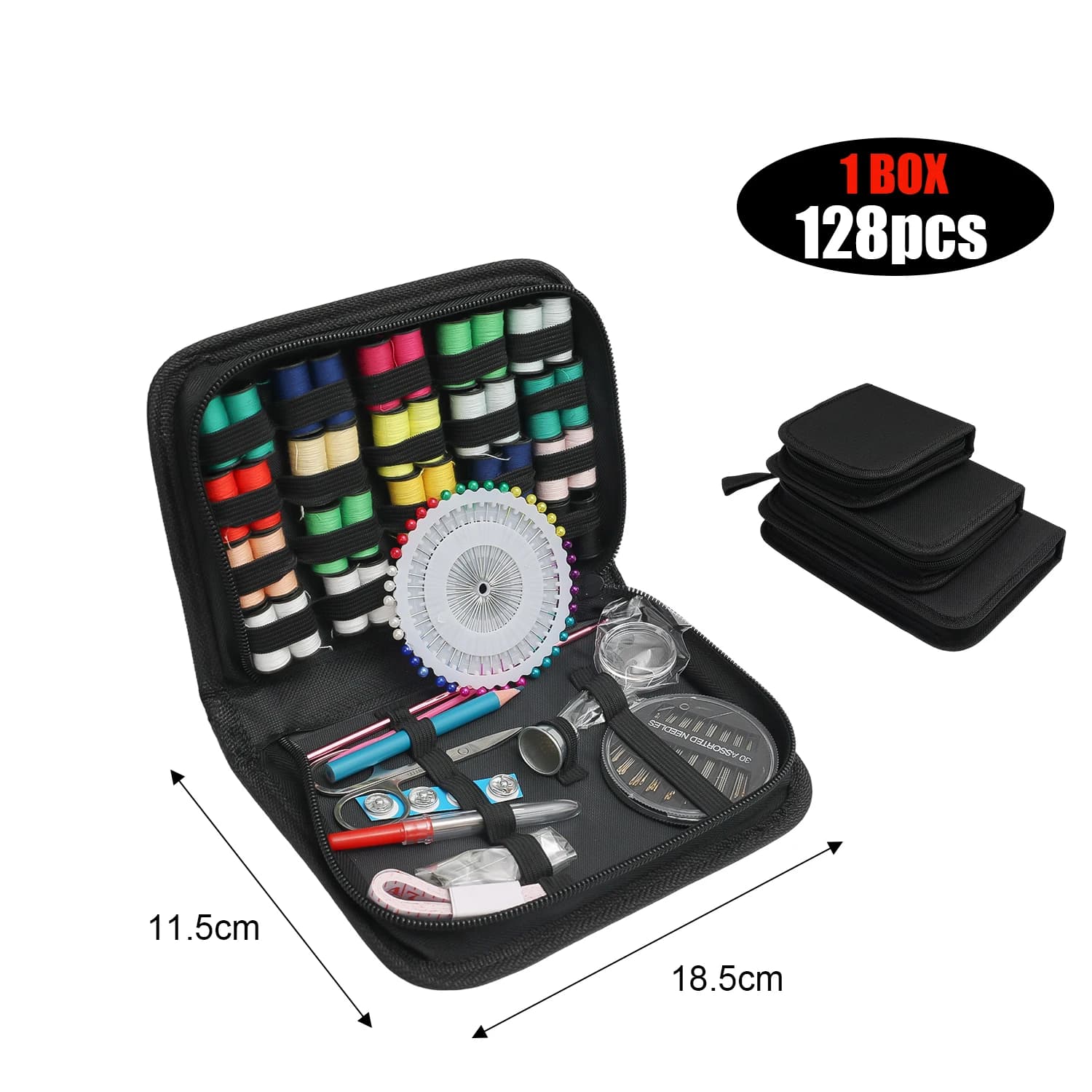 Sewing Kit with Threads Needles Scissors Measuring Tape Portable Travel Home DIY Crafts Hand Repair Embroidery Sewing Tools
