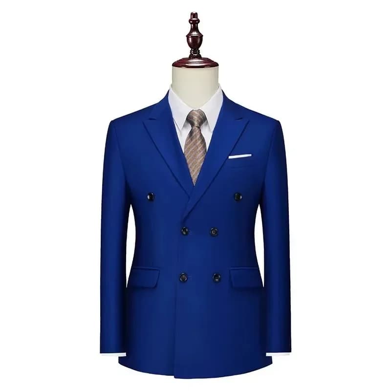 Men's Double Breasted Peak Lapel Blazer