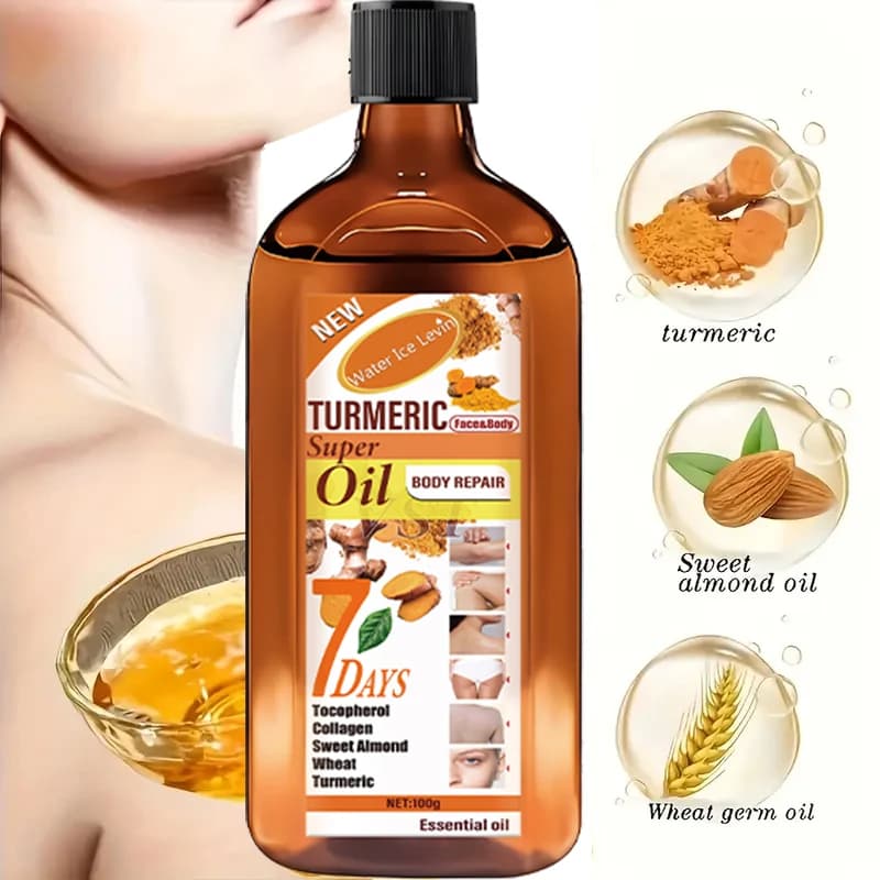Turmeric Skincare Essential Oil, with Moisturizing and Brightening Effects, Is Gentle, Smooth, and Delicate, Easy to Absorb, and Helps Repair and Brighten the Skin. Suitable for Both Men and Women.