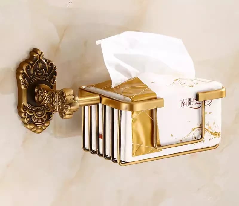 Antique Bronze Carved Bathroom Accessories Set