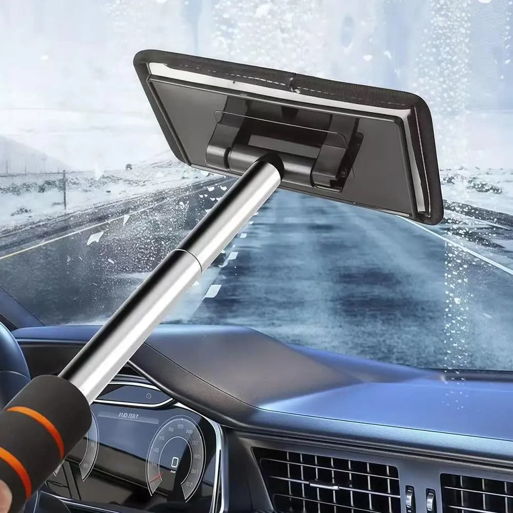 Automobile Windshield Cleaning Tools  Water Scraping Telescopic Handle Window Glass Wiper Auto Cleaning Cloth Brush
