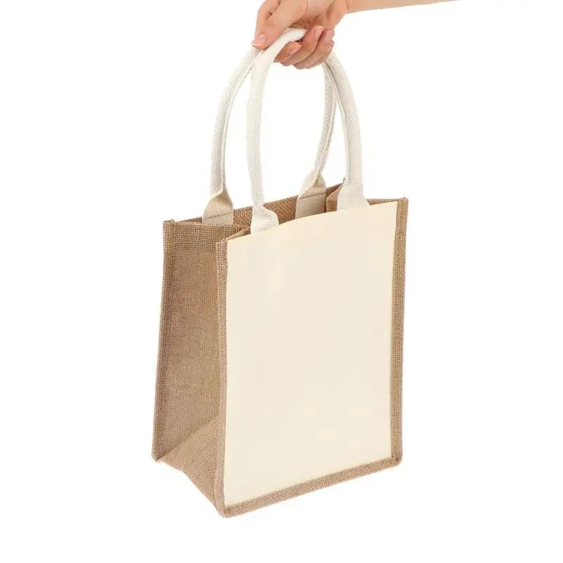 Jute Reusable Shopping Tote with Handles