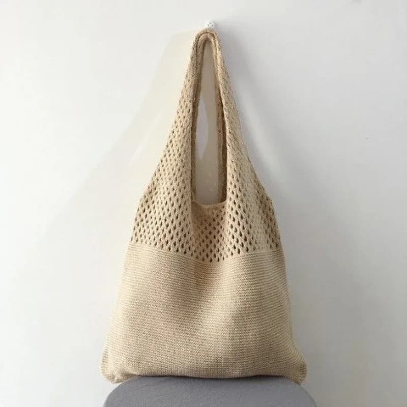 Knitted Handbags For Women Large Capacity Tote Bag Summer Beach Big Purse Casual Hollow Woven Shoulder Bags Female Pack