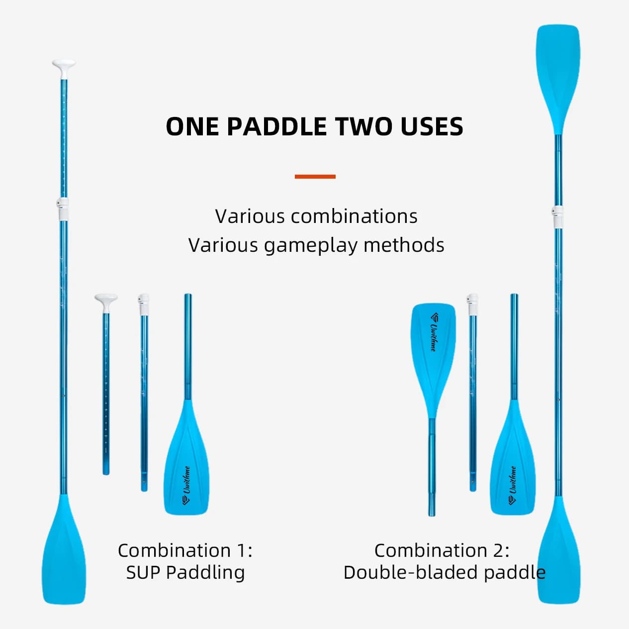 Dual-Purpose Adjustable SUP and Kayak Paddle
