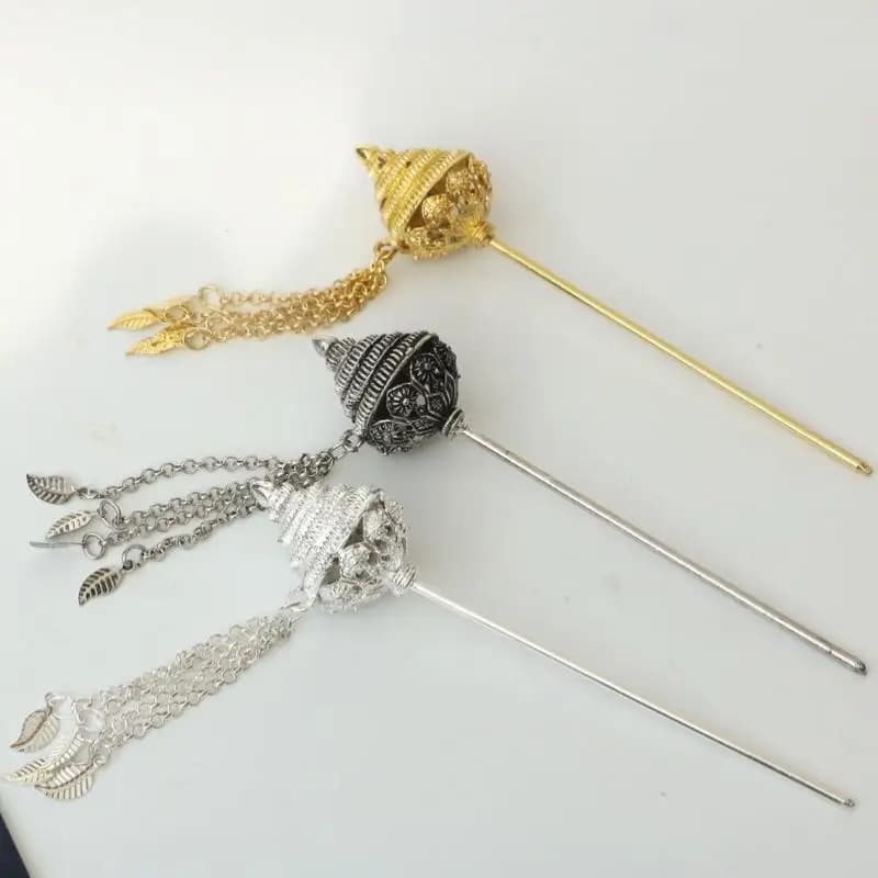 Ancient Style Metal Hair Stick Tassel Headwear