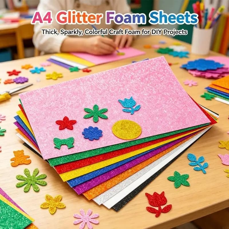 Glitter Foam Paper Sheets for Kids Crafts