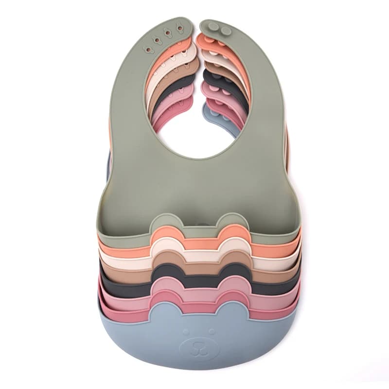 Silicone Baby Bib, Lightweight Foldable Design