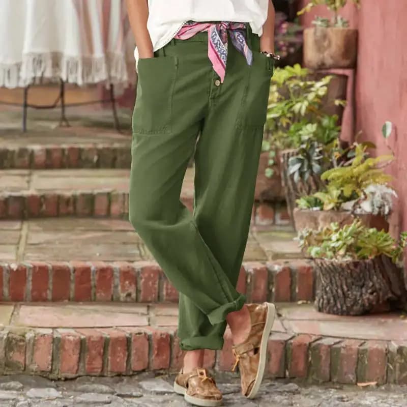 Women's Cotton Linen Capris Pants
