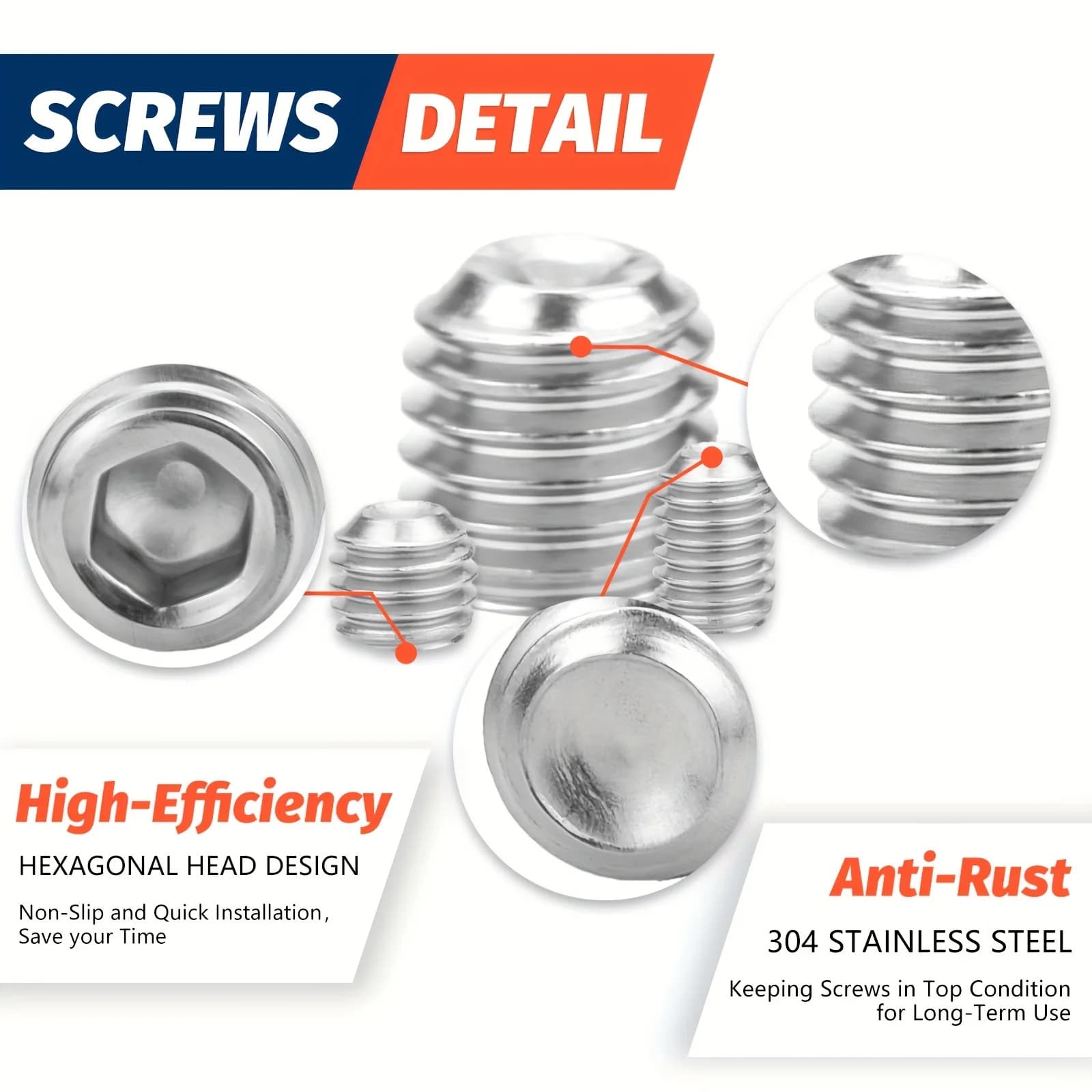 Set Screws Assortment Kit M3-M8 with Allen Keys