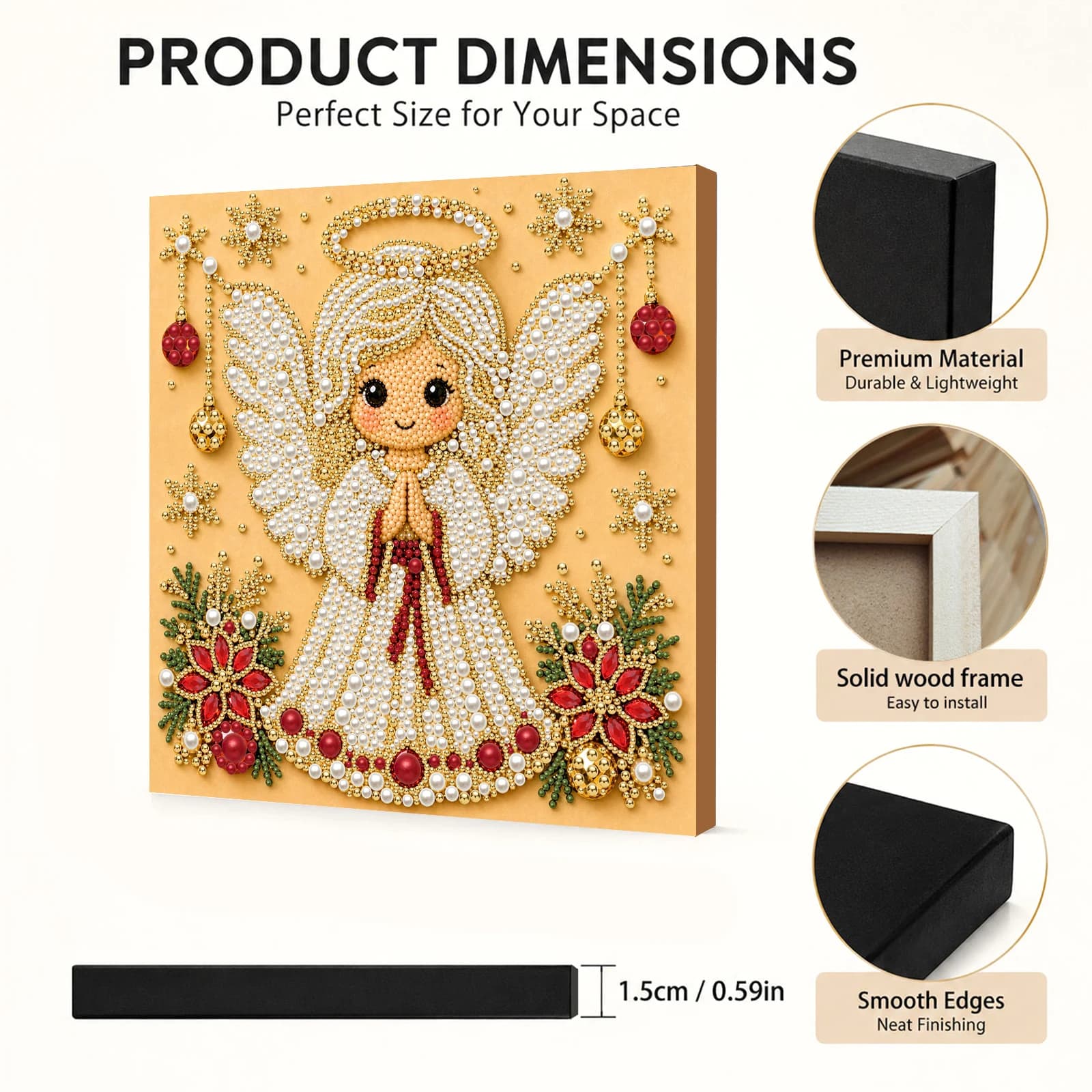 Christmas Decor DIY Santa Claus Snowman 3D Pearl Painting Diamond Art Kits for Beginners 20*20CM for Home Wall Decoration Gift