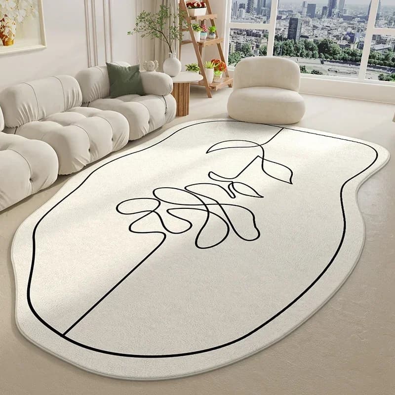 White Shaggy Large Area Rug For Home