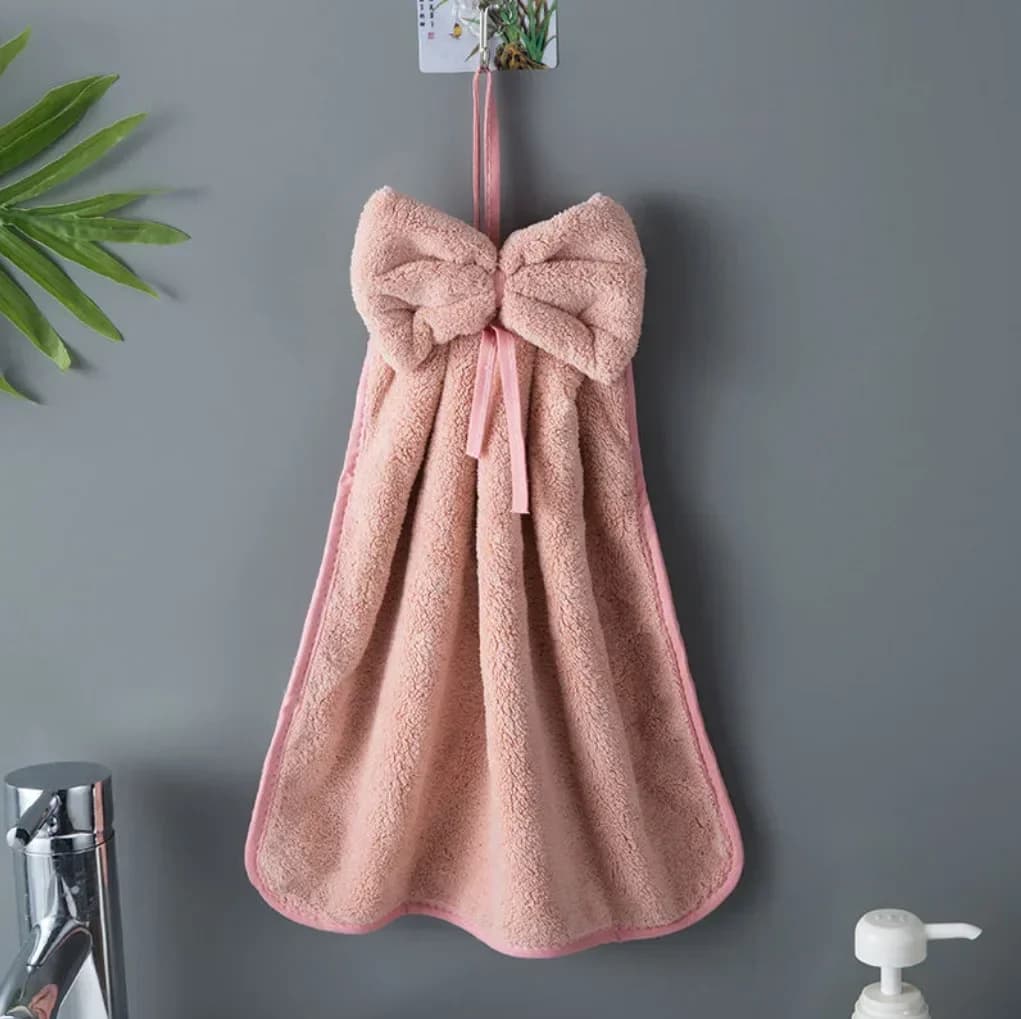 Bowknot Coral Fleece Hand Towels