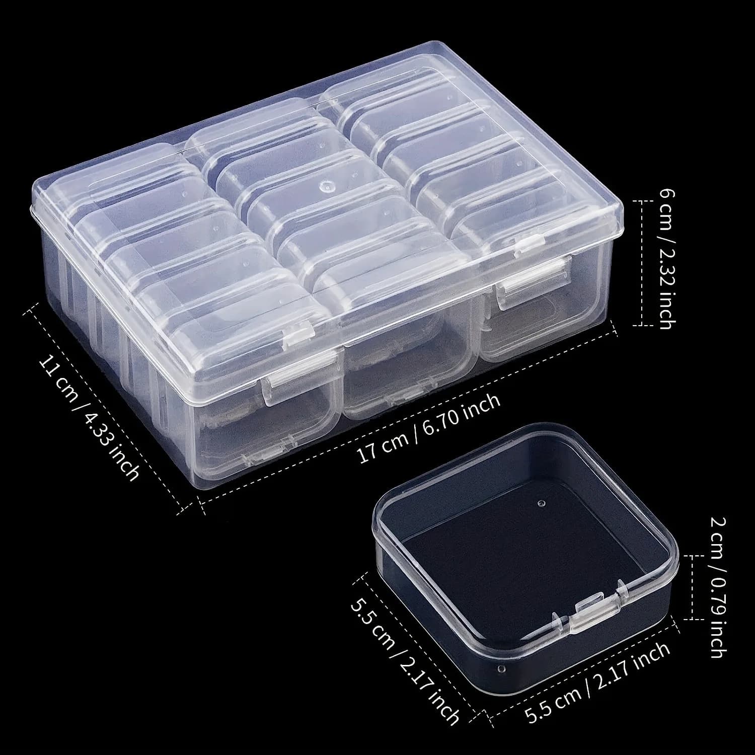 Clear Compartment Storage Organizer Box
